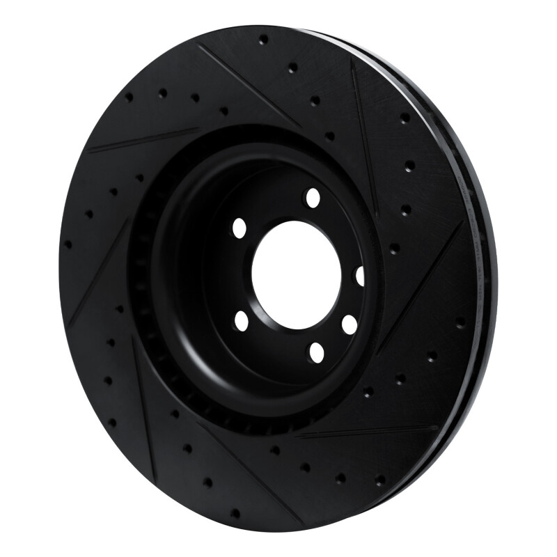 Land Rover Range Rover Brake Rotor (1) - Front Right - R1 Concepts - Drilled & Slotted - Black - `18-`24